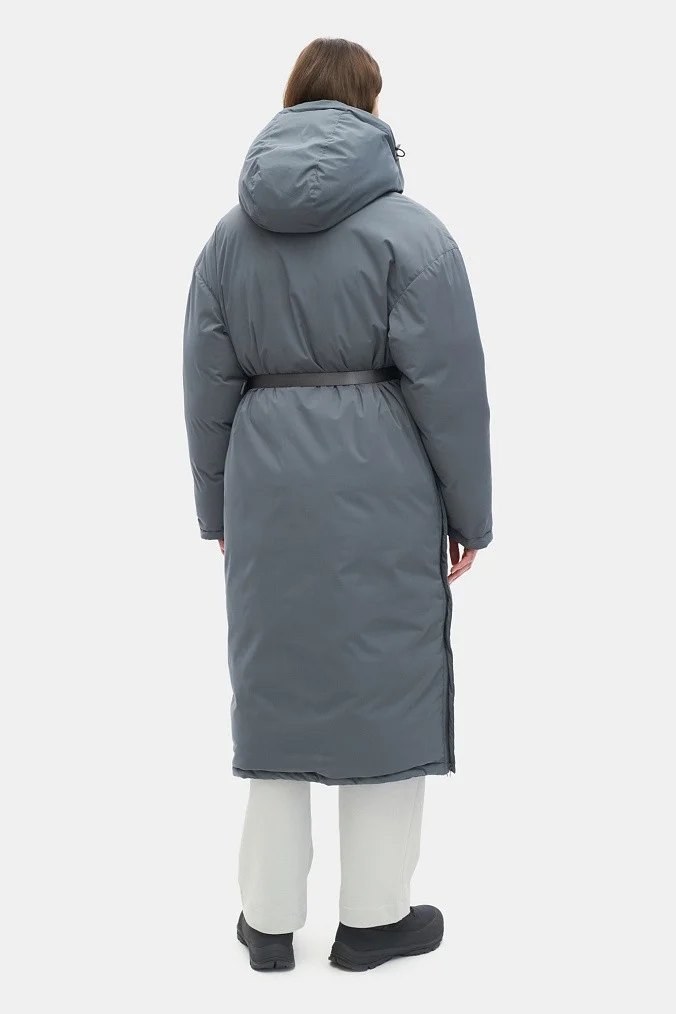 Двусторонний пуховик женский SHU тёмно-серый