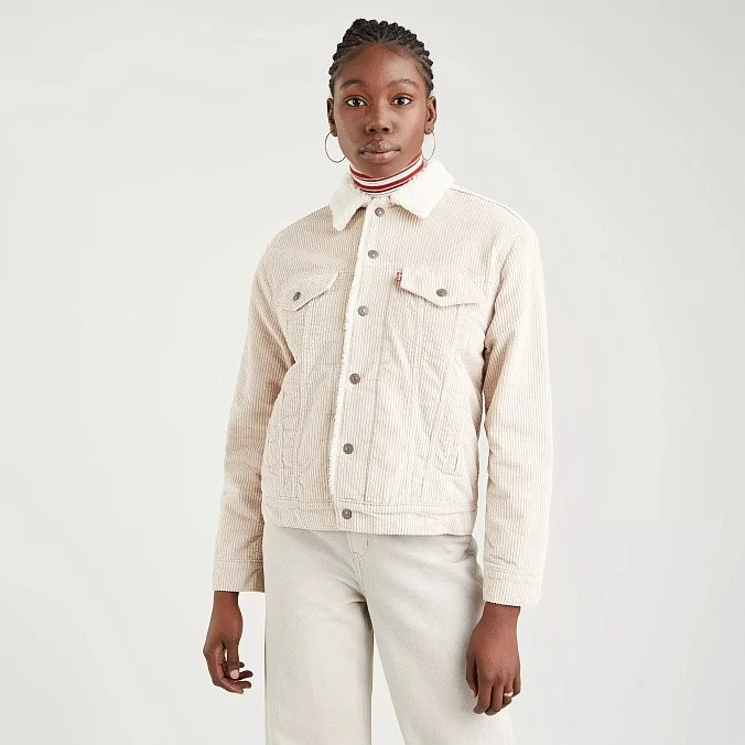 Куртка джинсовая женская Levi's Ex-Boyfriend Sherpa Trucker Jacket Pebble Cement