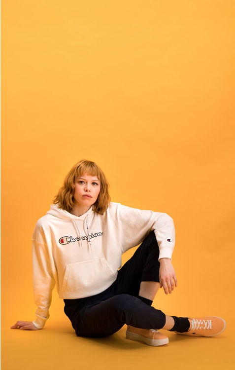 Толстовка женская Champion Vintage Script Logo Cotton Terry Hoodie