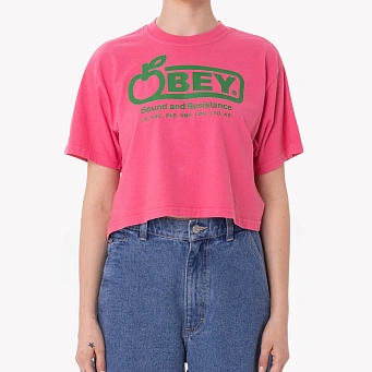 Футболка укороченная женская Obey Sound & Resistance Weekend Crop T-shirt