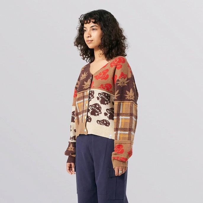 Свитер женский HUF Nature Patchwork Cardigan