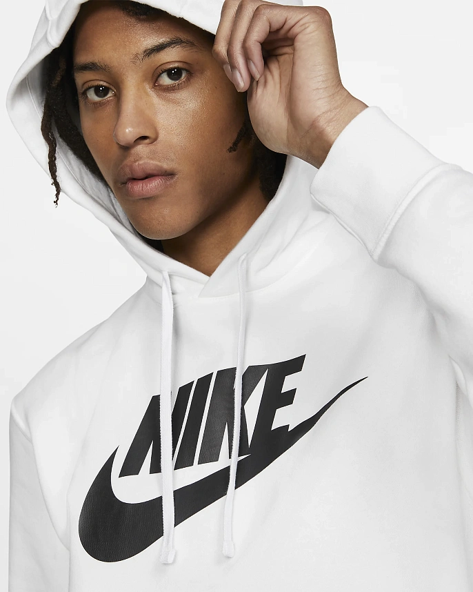 Толстовка Nike Sportswear Club Fleece White/White/Black