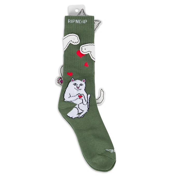 Носки RIPNDIP Nermal Love Socks Olive