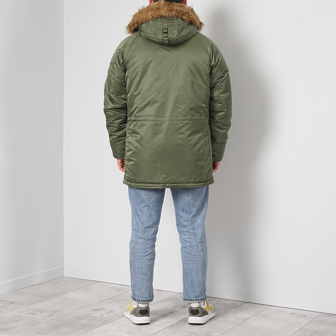 Мужская куртка парка Alpha Industries Slim Fit N-3B Parka Sage / Orange