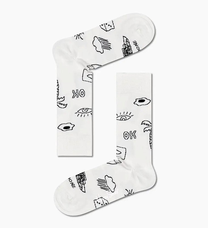 Набор носков Happy Socks Black And White Socks Gift Set 4-Pack