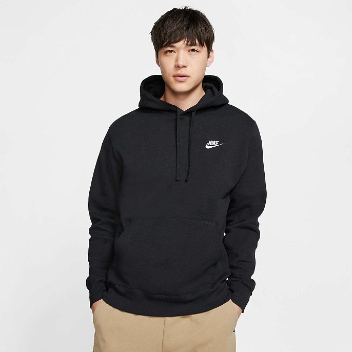 Толстовка Nike Sportswear Club Fleece Black/Black/White