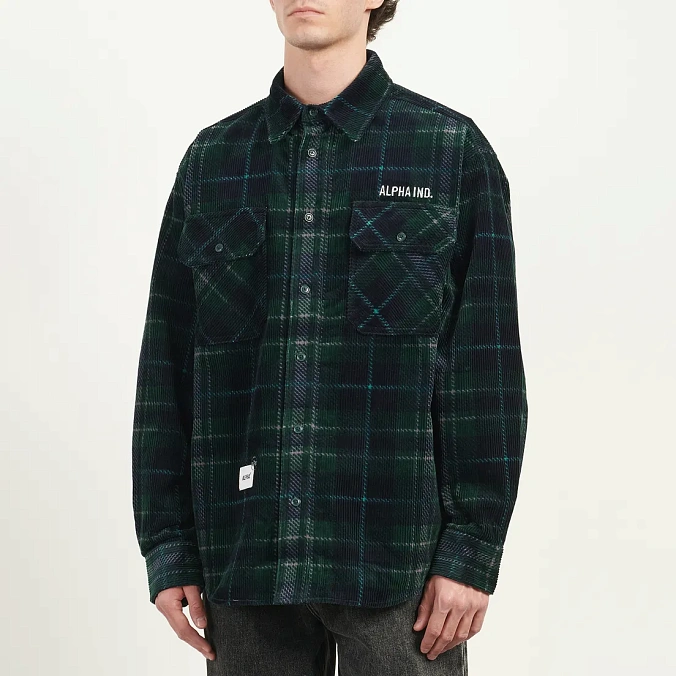 Рубашка Alpha Industries Unfrm Flannel Shirt Olive