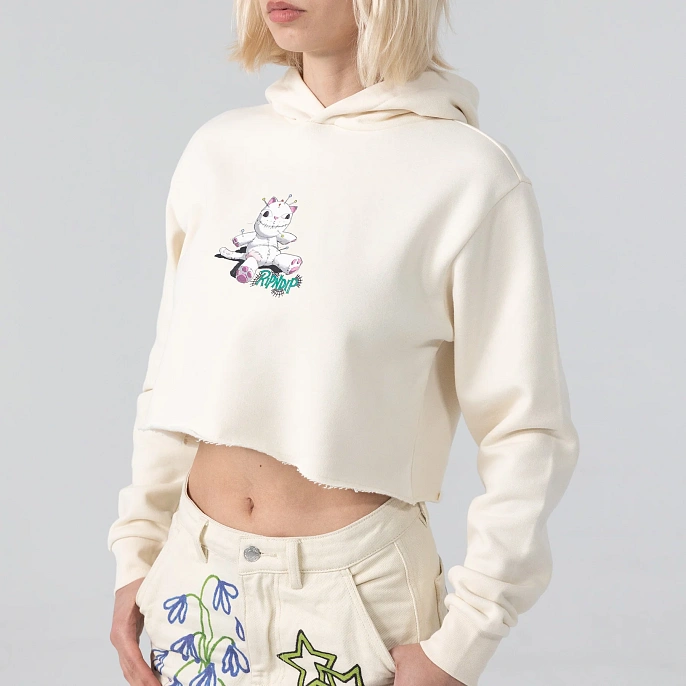 Толстовка женская RIPNDIP Travis Cropped Hoodie Natural