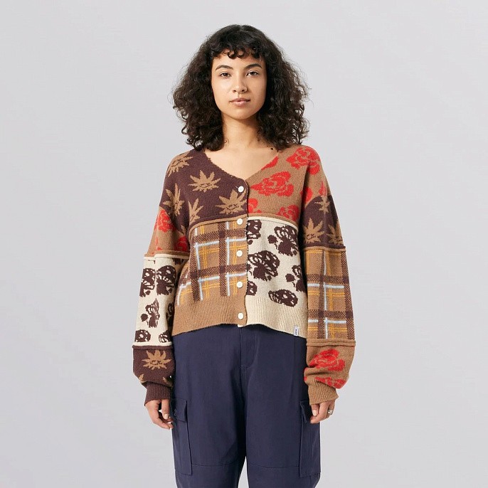 Свитер женский HUF Nature Patchwork Cardigan