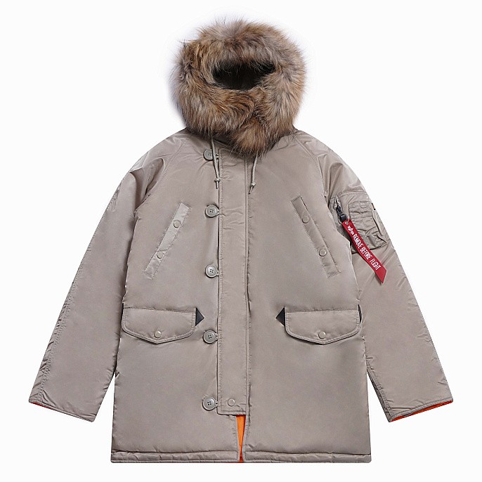 Мужская куртка парка Alpha Industries Slim Fit N-3B Parka Dark Khaki / Orange