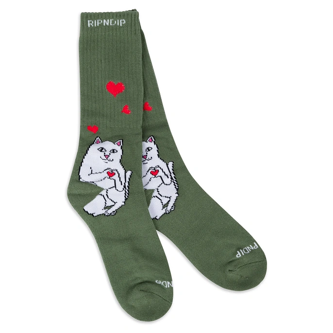 Носки RIPNDIP Nermal Love Socks Olive