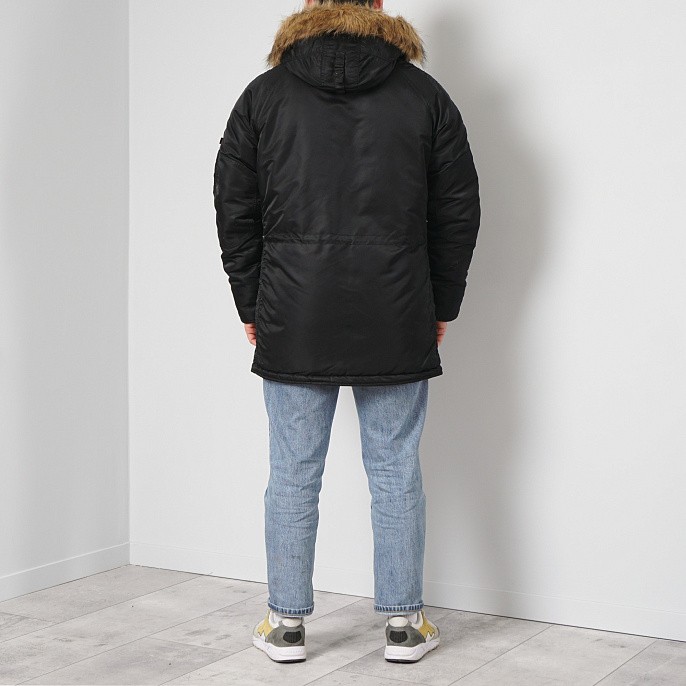 Мужская куртка парка Alpha Industries Slim Fit N-3B Parka Black / Orange