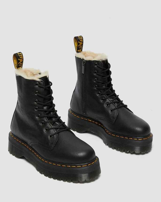 Ботинки женские Dr. Martens Jadon Fur-Lined Pisa Platform Leather Boots