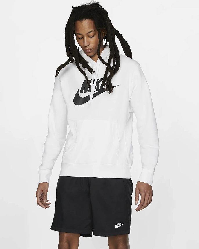 Толстовка Nike Sportswear Club Fleece White/White/Black