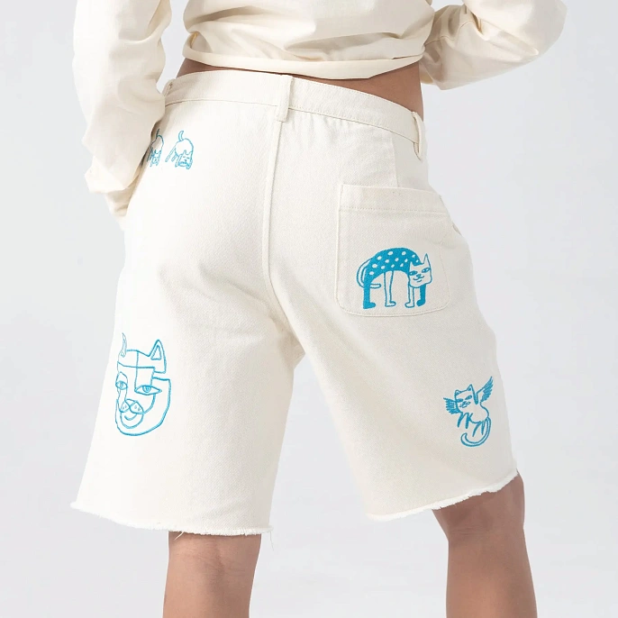 Шорты RIPNDIP Blonded Denim Shorts Off White